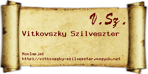 Vitkovszky Szilveszter névjegykártya