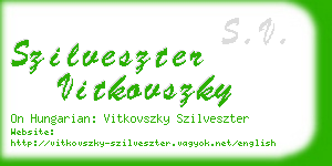 szilveszter vitkovszky business card